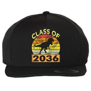 Class Of 2036 Grow With Me Dinosaur First Day Of Preschool Wool Snapback Cap