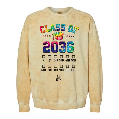 Class of 2036 Grow With Me With Space For Checkmarks Colorblast Crewneck Sweatshirt