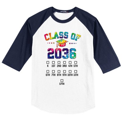 Class of 2036 Grow With Me With Space For Checkmarks Baseball Sleeve Shirt