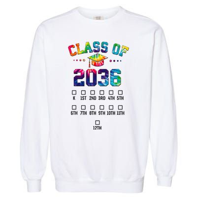 Class of 2036 Grow With Me With Space For Checkmarks Garment-Dyed Sweatshirt