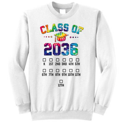 Class of 2036 Grow With Me With Space For Checkmarks Sweatshirt