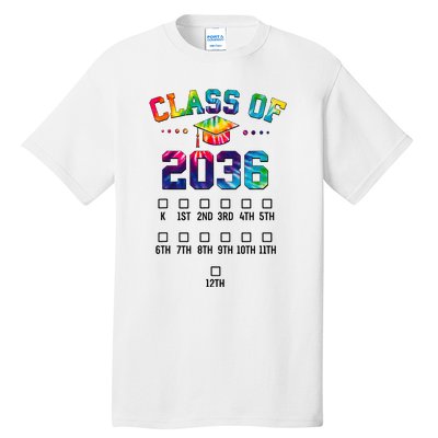 Class of 2036 Grow With Me With Space For Checkmarks Tall T-Shirt