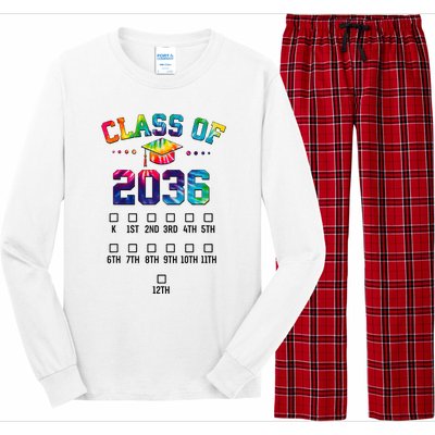 Class of 2036 Grow With Me With Space For Checkmarks Long Sleeve Pajama Set