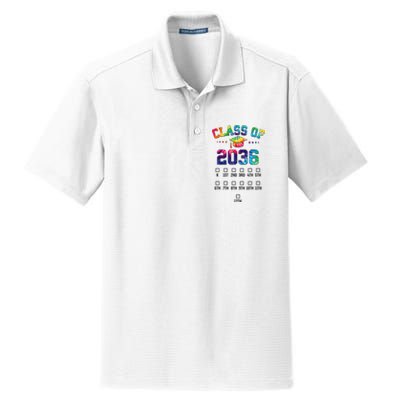 Class of 2036 Grow With Me With Space For Checkmarks Dry Zone Grid Polo