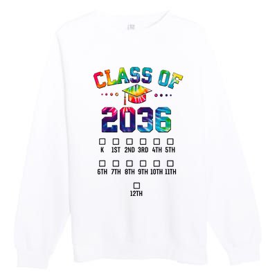 Class of 2036 Grow With Me With Space For Checkmarks Premium Crewneck Sweatshirt