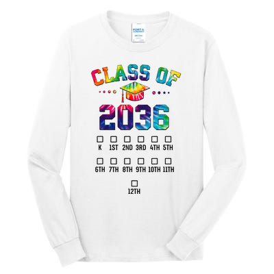 Class of 2036 Grow With Me With Space For Checkmarks Tall Long Sleeve T-Shirt