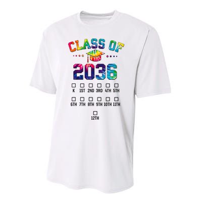 Class of 2036 Grow With Me With Space For Checkmarks Performance Sprint T-Shirt