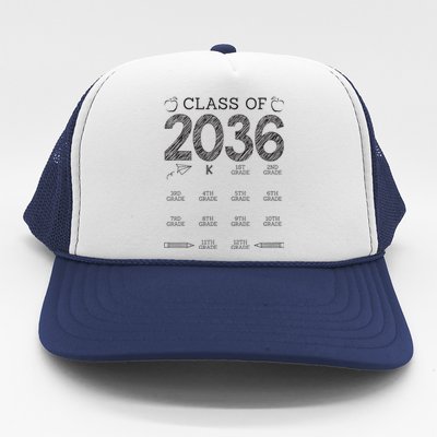 Class of 2036 Grow With Me With Space For Checkmarks Trucker Hat