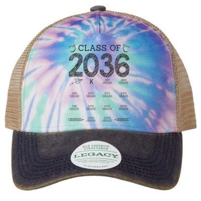 Class of 2036 Grow With Me With Space For Checkmarks Legacy Tie Dye Trucker Hat