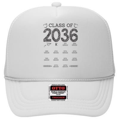 Class of 2036 Grow With Me With Space For Checkmarks High Crown Mesh Back Trucker Hat