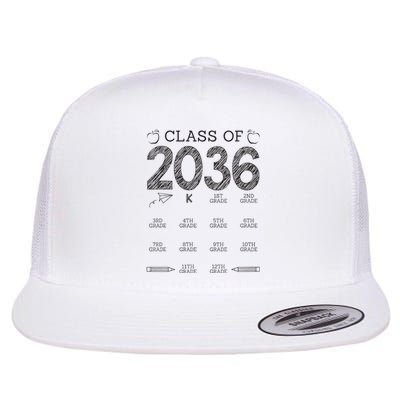 Class of 2036 Grow With Me With Space For Checkmarks Flat Bill Trucker Hat