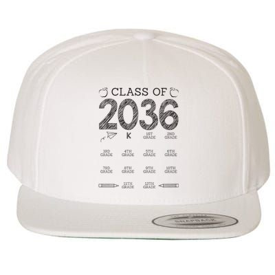 Class of 2036 Grow With Me With Space For Checkmarks Wool Snapback Cap