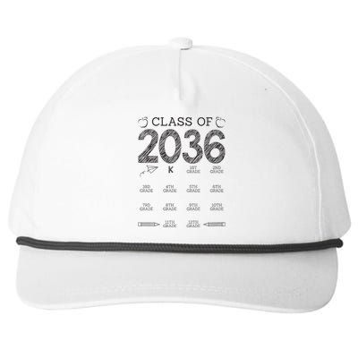 Class of 2036 Grow With Me With Space For Checkmarks Snapback Five-Panel Rope Hat