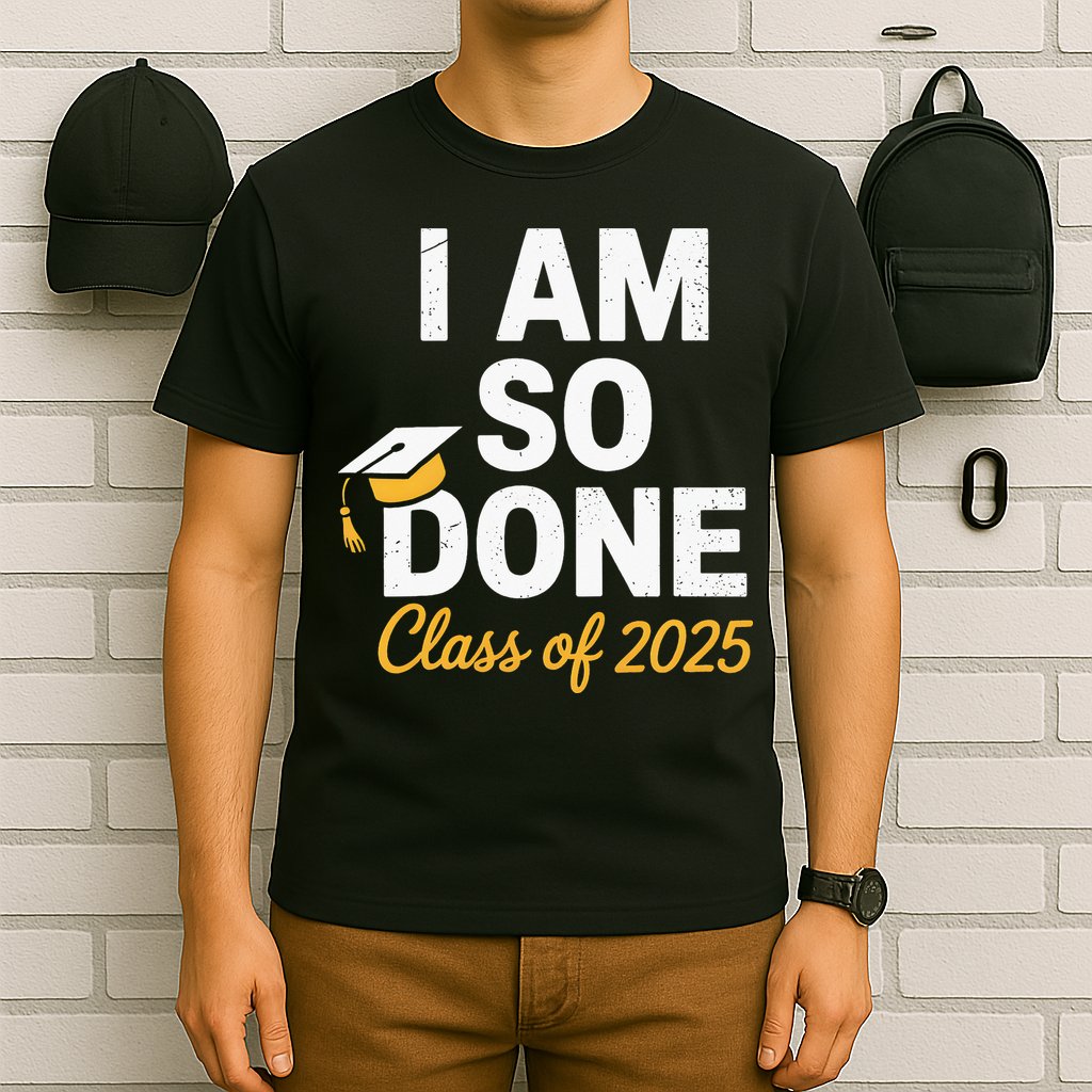Class Of 2025 I Am So Done Graduation For Him Her Senior 25 T-Shirt