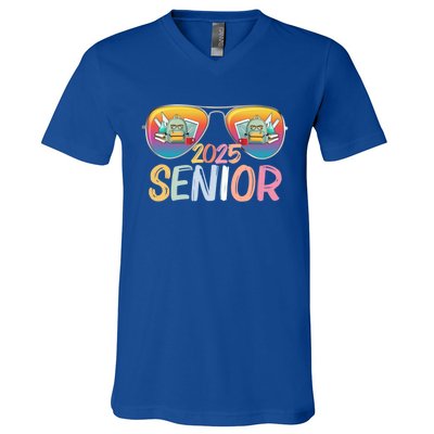 Class Of 2025 Sunglasses Senior 2025 Graduation Party Great Gift V-Neck T-Shirt