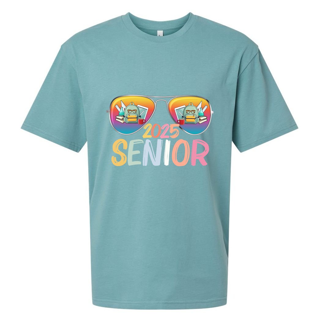 Class Of 2025 Sunglasses Senior 2025 Graduation Party Great Gift Sueded Cloud Jersey T-Shirt