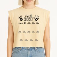 Class Of 2037 Grow With Me Prek To 12th Grade Garment-Dyed Women's Muscle Tee