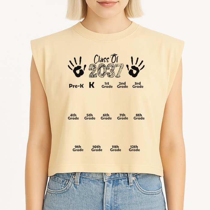 Class Of 2037 Grow With Me Prek To 12th Grade Garment-Dyed Women's Muscle Tee