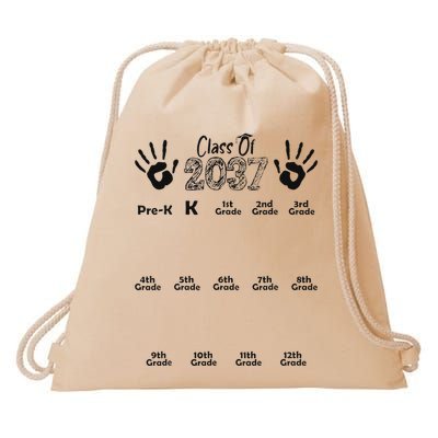 Class Of 2037 Grow With Me Prek To 12th Grade Drawstring Bag