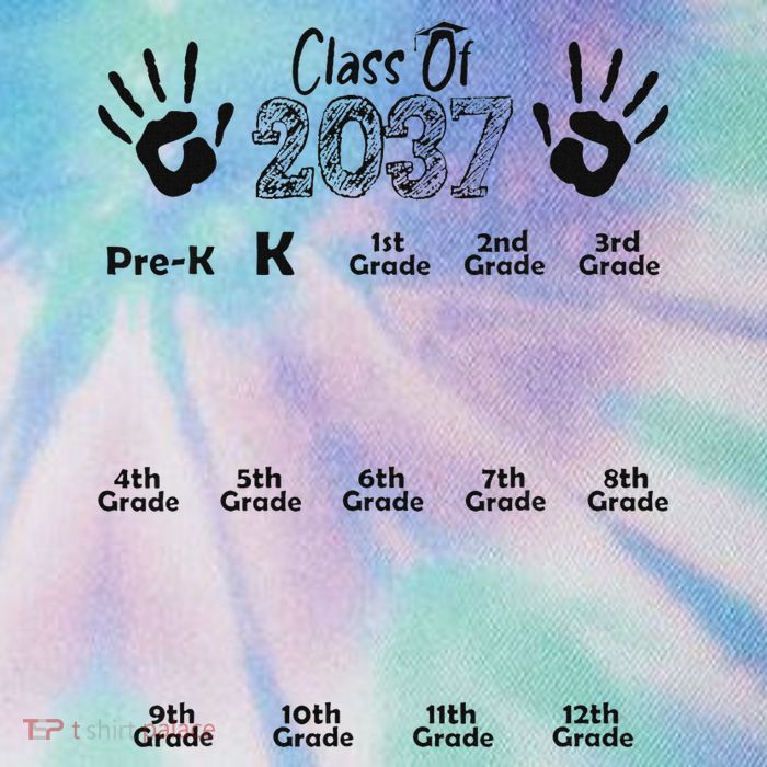 Class Of 2037 Grow With Me Prek To 12th Grade Legacy Tie Dye Trucker Hat