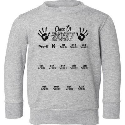 Class Of 2037 Grow With Me Prek To 12th Grade Toddler Sweatshirt