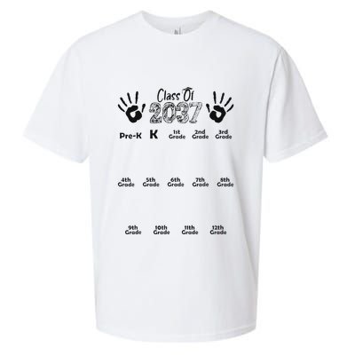 Class Of 2037 Grow With Me Prek To 12th Grade Sueded Cloud Jersey T-Shirt