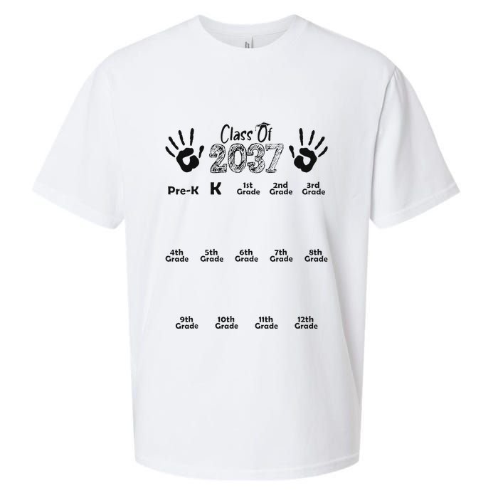Class Of 2037 Grow With Me Prek To 12th Grade Sueded Cloud Jersey T-Shirt