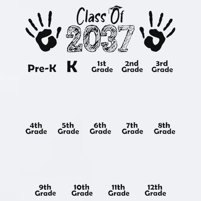 Class Of 2037 Grow With Me Prek To 12th Grade Sueded Cloud Jersey T-Shirt
