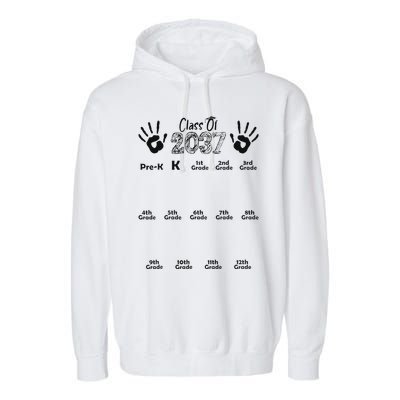 Class Of 2037 Grow With Me Prek To 12th Grade Garment-Dyed Fleece Hoodie