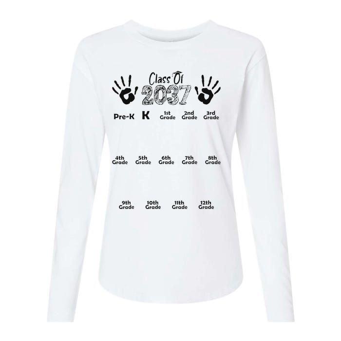 Class Of 2037 Grow With Me Prek To 12th Grade Womens Cotton Relaxed Long Sleeve T-Shirt