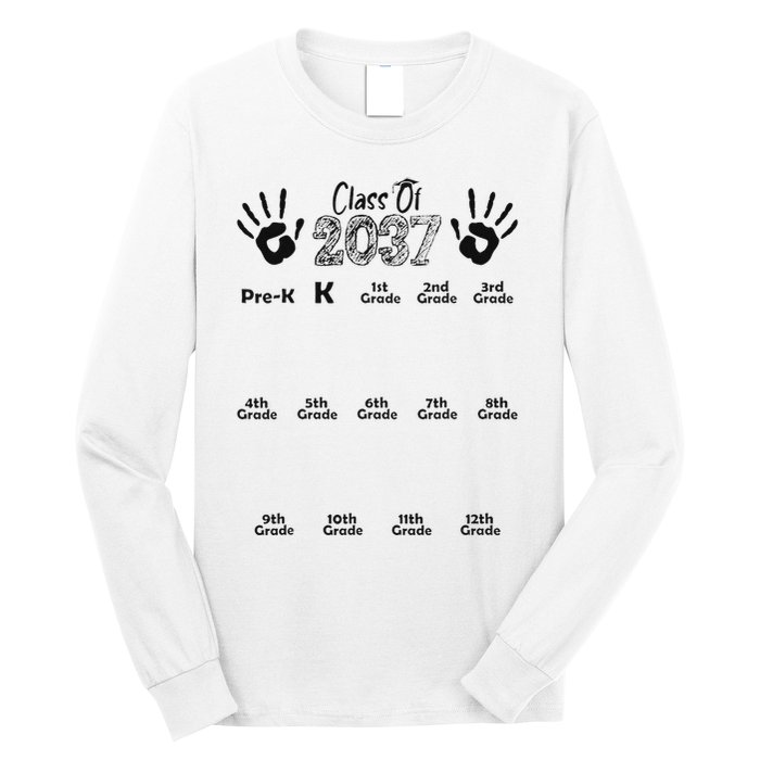 Class Of 2037 Grow With Me Prek To 12th Grade Long Sleeve Shirt