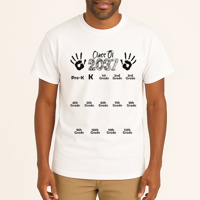 Class Of 2037 Grow With Me Prek To 12th Grade Tall T-Shirt