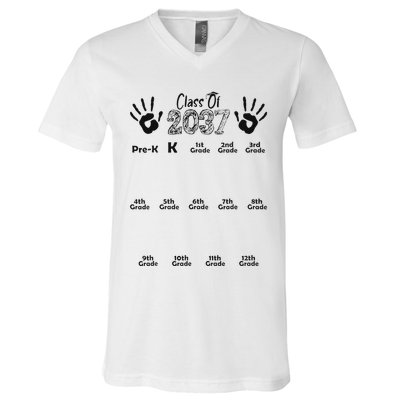 Class Of 2037 Grow With Me Prek To 12th Grade V-Neck T-Shirt