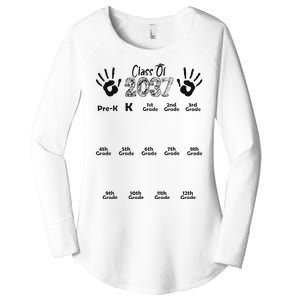 Class Of 2037 Grow With Me Prek To 12th Grade Women's Perfect Tri Tunic Long Sleeve Shirt