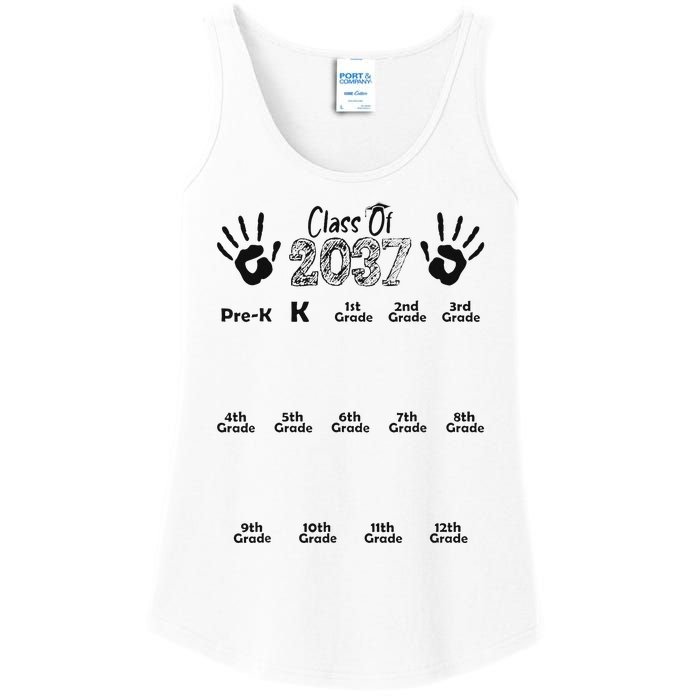 Class Of 2037 Grow With Me Prek To 12th Grade Ladies Essential Tank