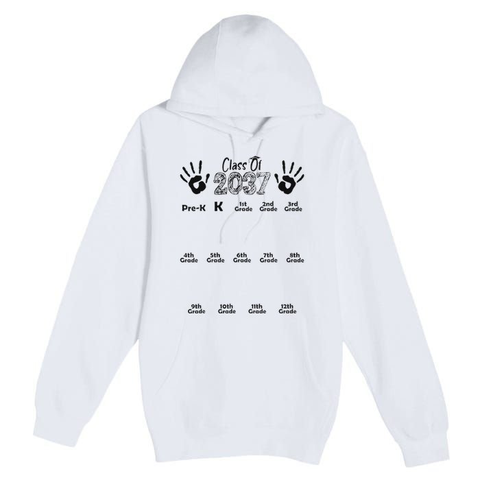 Class Of 2037 Grow With Me Prek To 12th Grade Premium Pullover Hoodie
