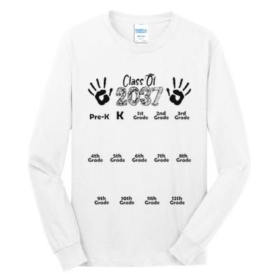 Class Of 2037 Grow With Me Prek To 12th Grade Tall Long Sleeve T-Shirt