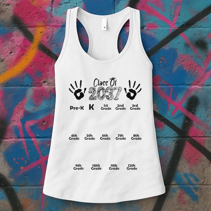 Class Of 2037 Grow With Me Prek To 12th Grade Womens Tank Top