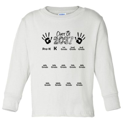 Class Of 2037 Grow With Me Prek To 12th Grade Toddler Long Sleeve Shirt