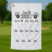 Class Of 2037 Grow With Me Prek To 12th Grade Golf Towel