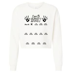 Class Of 2037 Grow With Me Prek To 12th Grade Cropped Pullover Crew