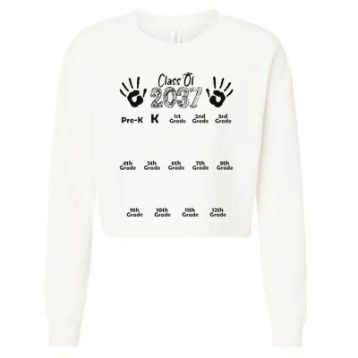 Class Of 2037 Grow With Me Prek To 12th Grade Cropped Pullover Crew