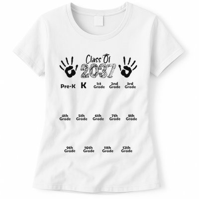Class Of 2037 Grow With Me Prek To 12th Grade Womens T-Shirt