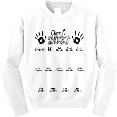 Class Of 2037 Grow With Me Prek To 12th Grade Kids Sweatshirt