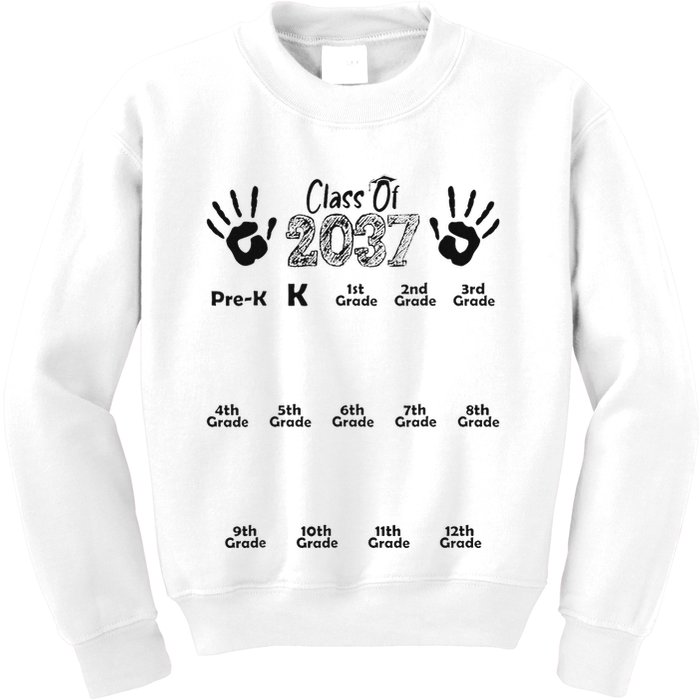 Class Of 2037 Grow With Me Prek To 12th Grade Kids Sweatshirt