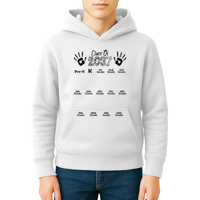 Class Of 2037 Grow With Me Prek To 12th Grade Kids Hoodie