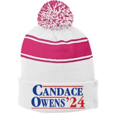 Candace Owens 24 For President Stripe Pom Pom Beanie