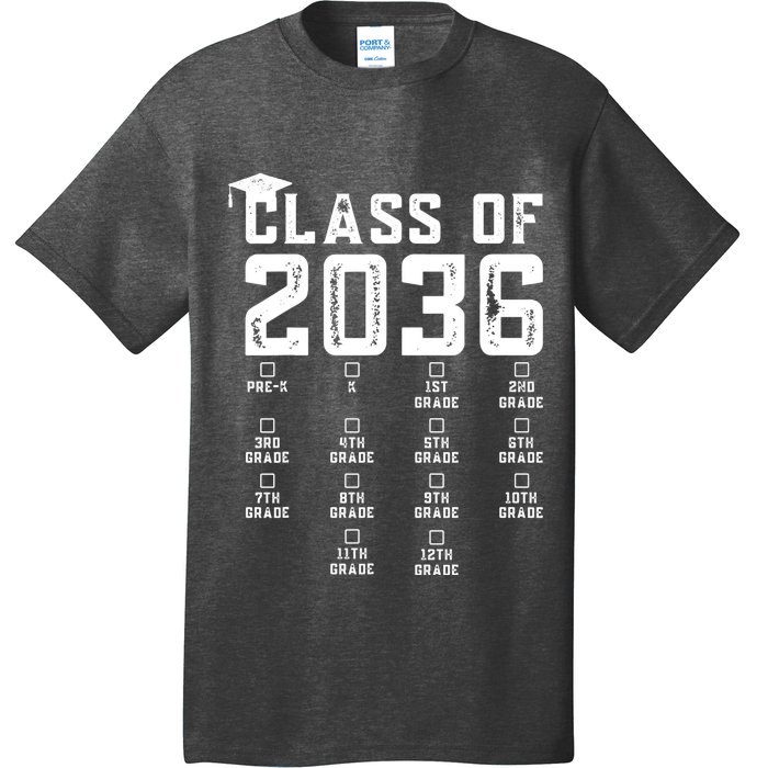 Class Of 2036 Grow With Me With Space For Checkmarks T-Shirt