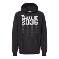 Class Of 2036 Grow With Me With Space For Checkmarks Premium Hoodie