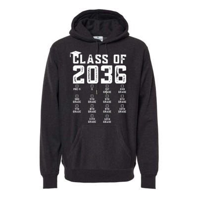 Class Of 2036 Grow With Me With Space For Checkmarks Premium Hoodie